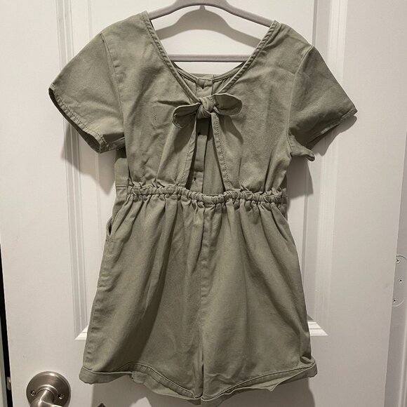 Old Navy Tie-Back Short-Sleeve Twill Utility Romper for Toddler Girls Size 5T - Picture 4 of 4